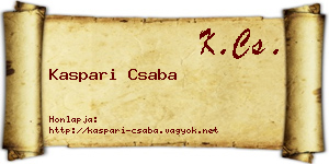 Kaspari Csaba névjegykártya