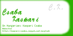 csaba kaspari business card